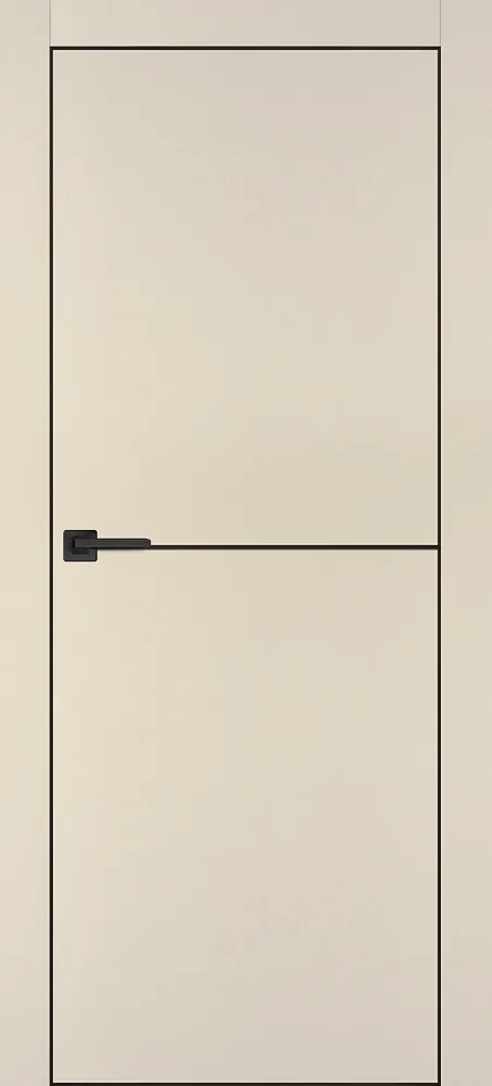 Фото Межкомнатная дверь ПХ-19 черная кромка с 4-х ст. Бежевый матовый