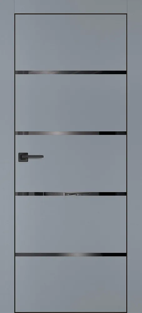 Фото Межкомнатная дверь ПХ-17 черная кромка с 4-х ст. Серый матовый